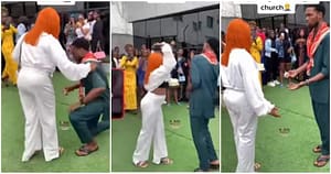 VIDEO:Lady Slaps Her Boyfriend Publicly, Rejects Marriage Proposal in Church